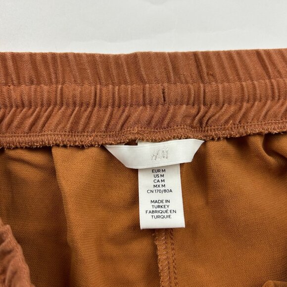 H&M Clay Brown Soft Tencel Relaxed Leg Capri Pant M - Picture 4 of 7